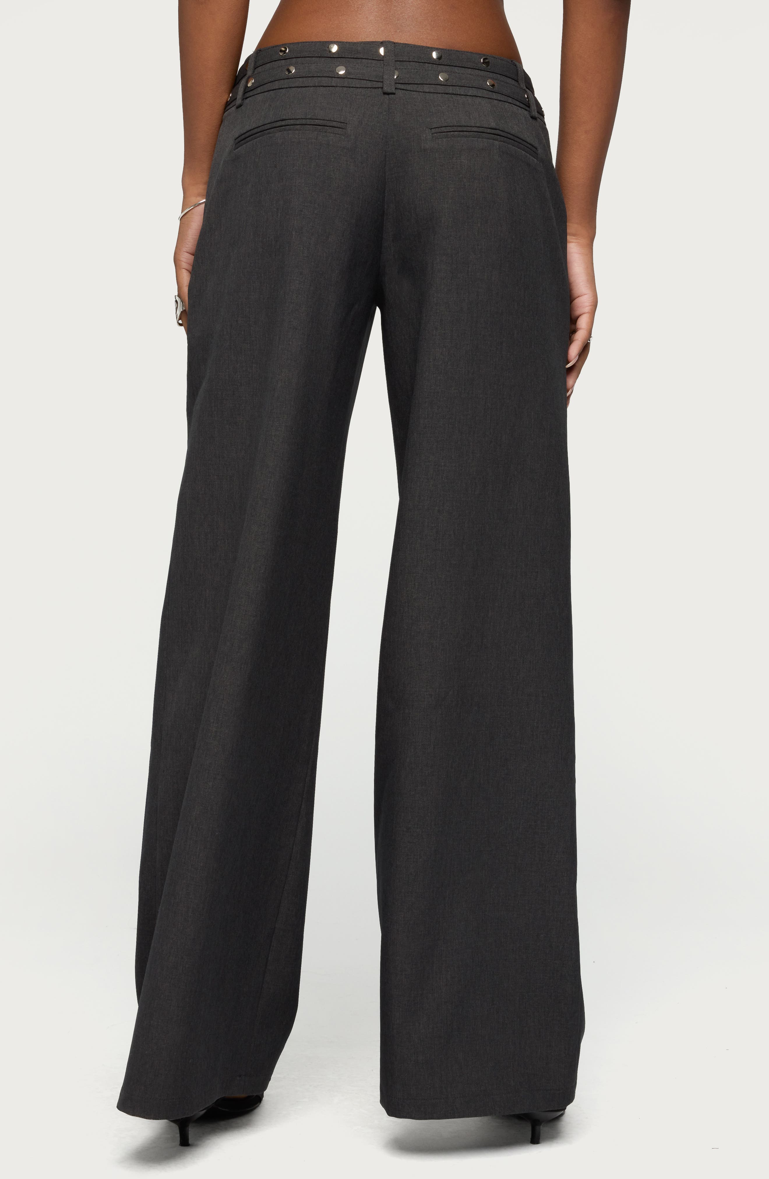 Cruz Double Belt Low Rise Wide Leg Baggy Pants (Women) | Nordstrom