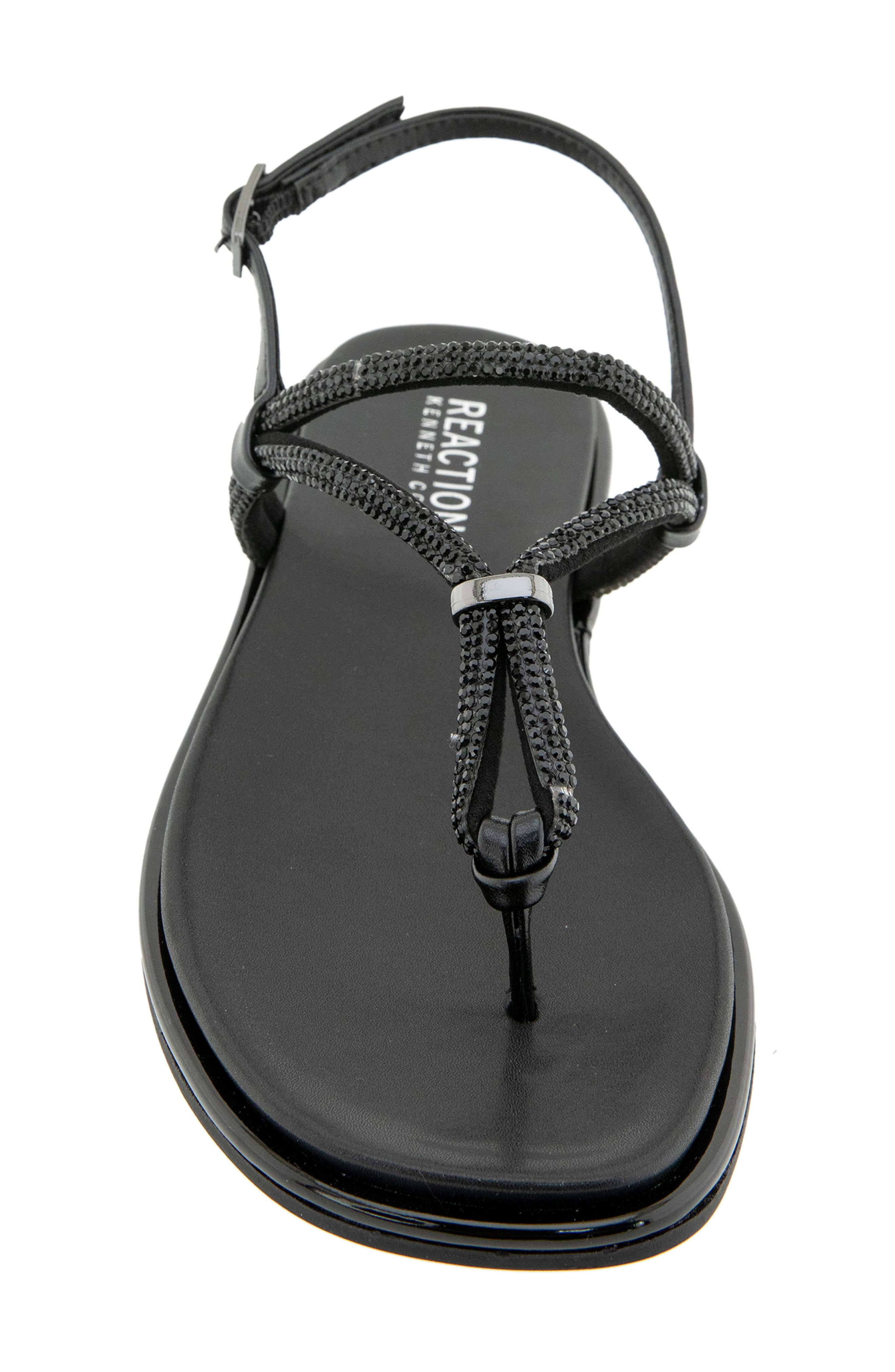 Reaction Kenneth Cole Wali Crystal Sandal, Alternate, color, Black
