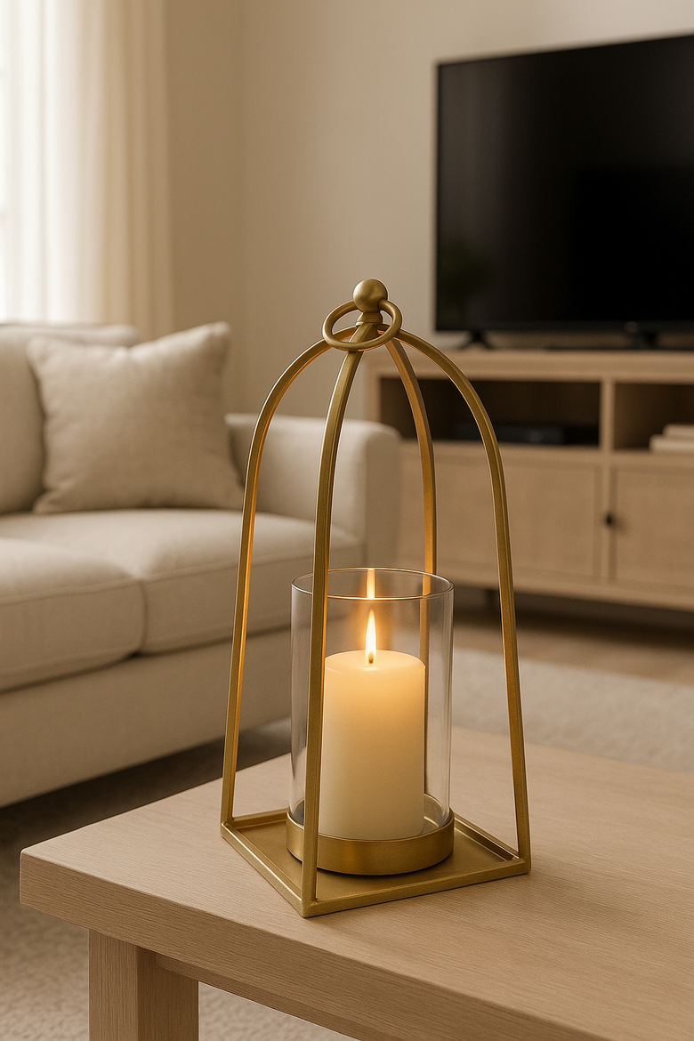 Arc Brass Hurricane Holder, Alternate, color, Brass