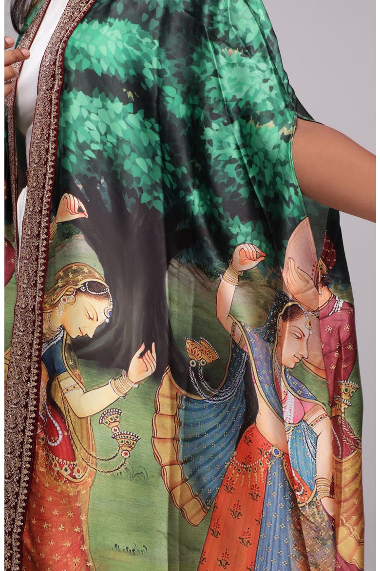 Mumtaz Satin Jacket, Alternate, color, GREEN