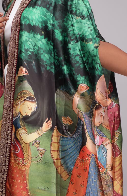 Holichic Mumtaz Satin Jacket In Green