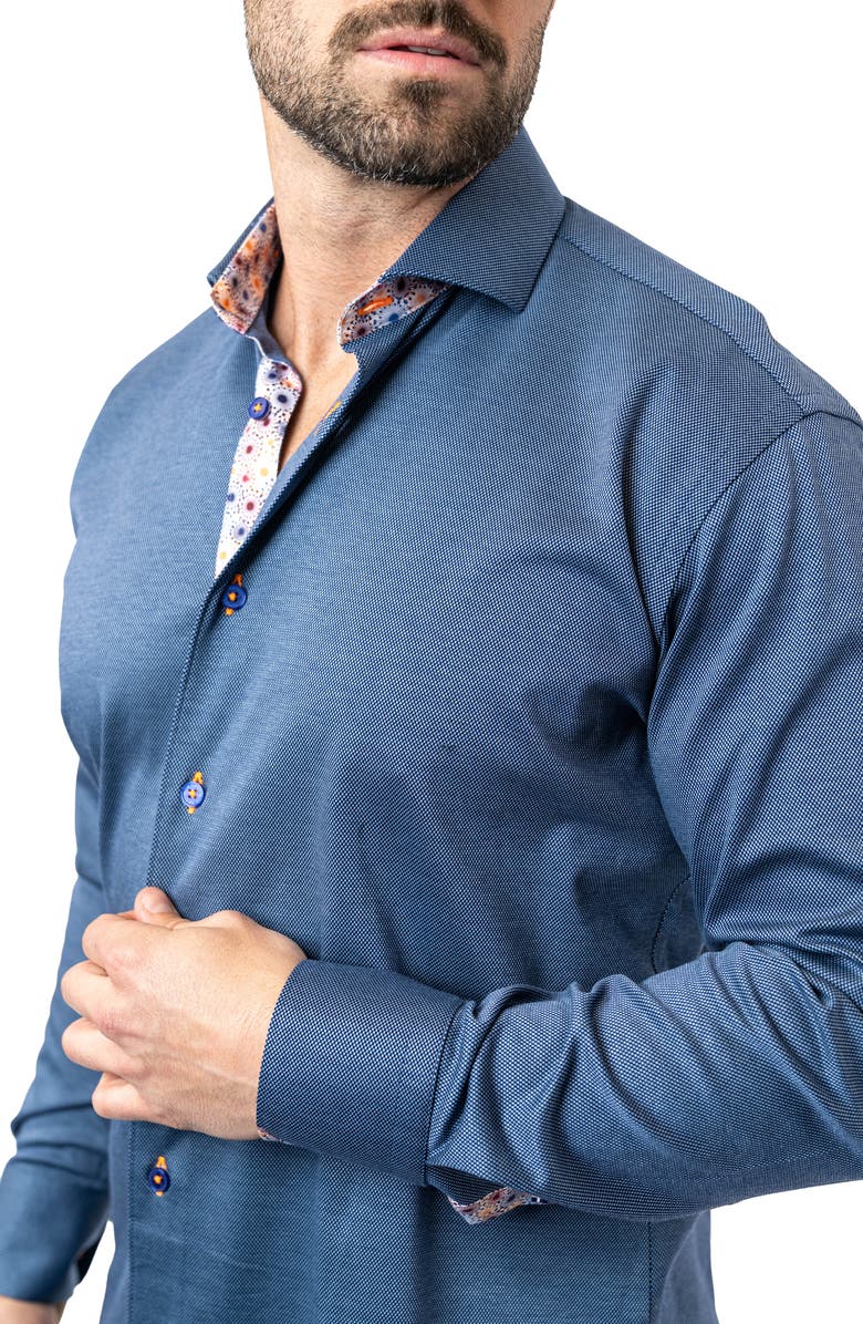 Maceoo Einstein Stretchharper Contemporary Fit Button-Up Shirt, Alternate, color, Blue