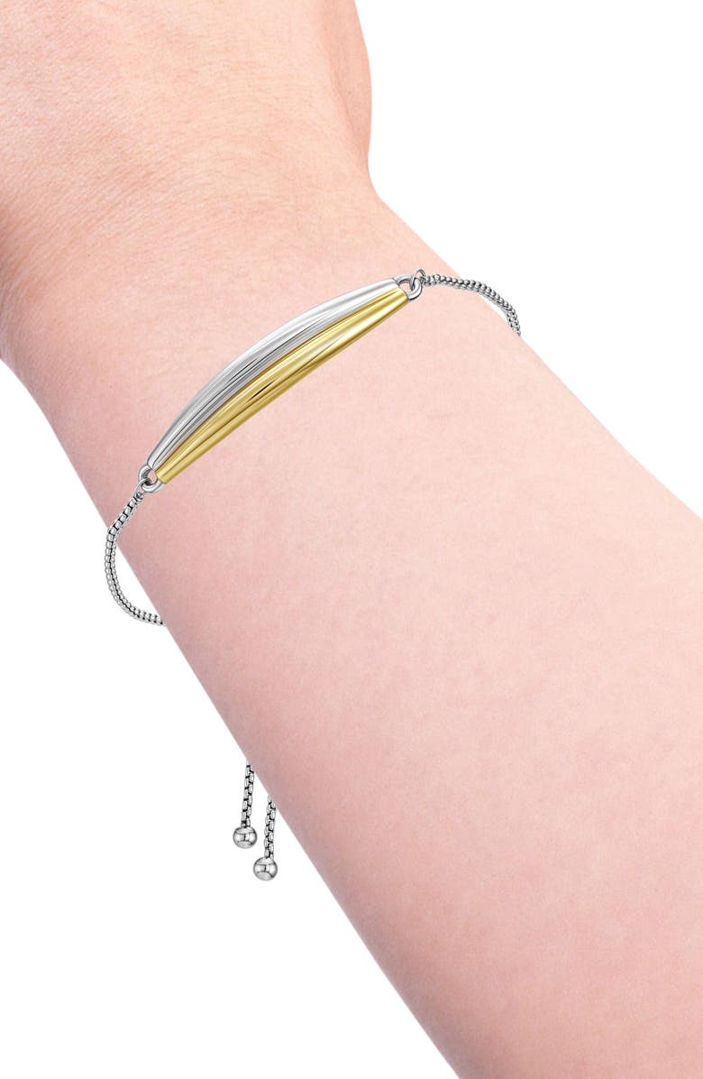 Vince Camuto Two-Tone Curved Bar Slider Bracelet, Alternate, color, Two-Tone