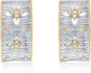 SUZY LEVIAN Italian Florentine Cubic Zirconia Huggie Hoop Earrings