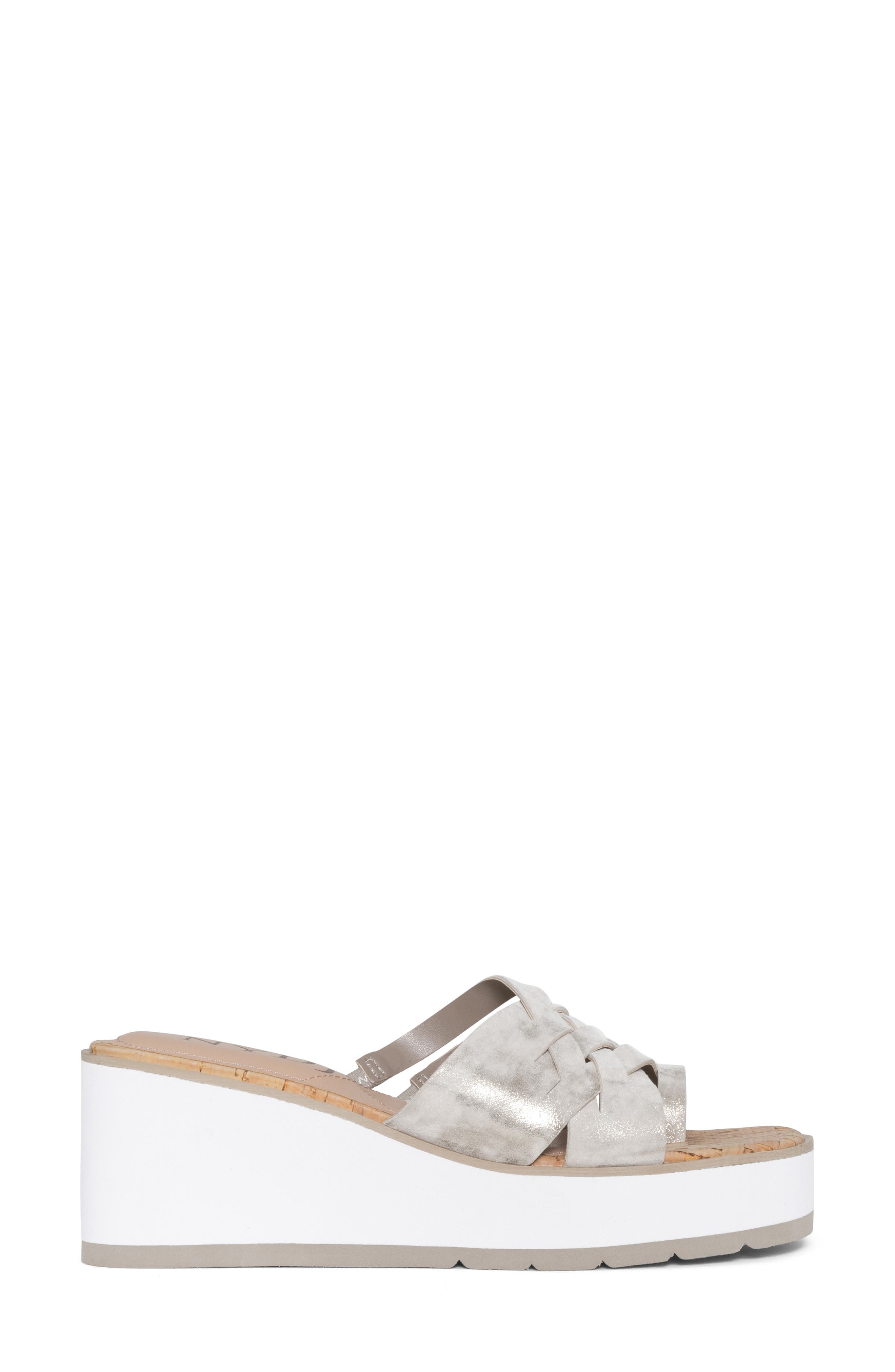 NYDJ Reesie Platform Wedge Sandal, Alternate, color, Pewter
