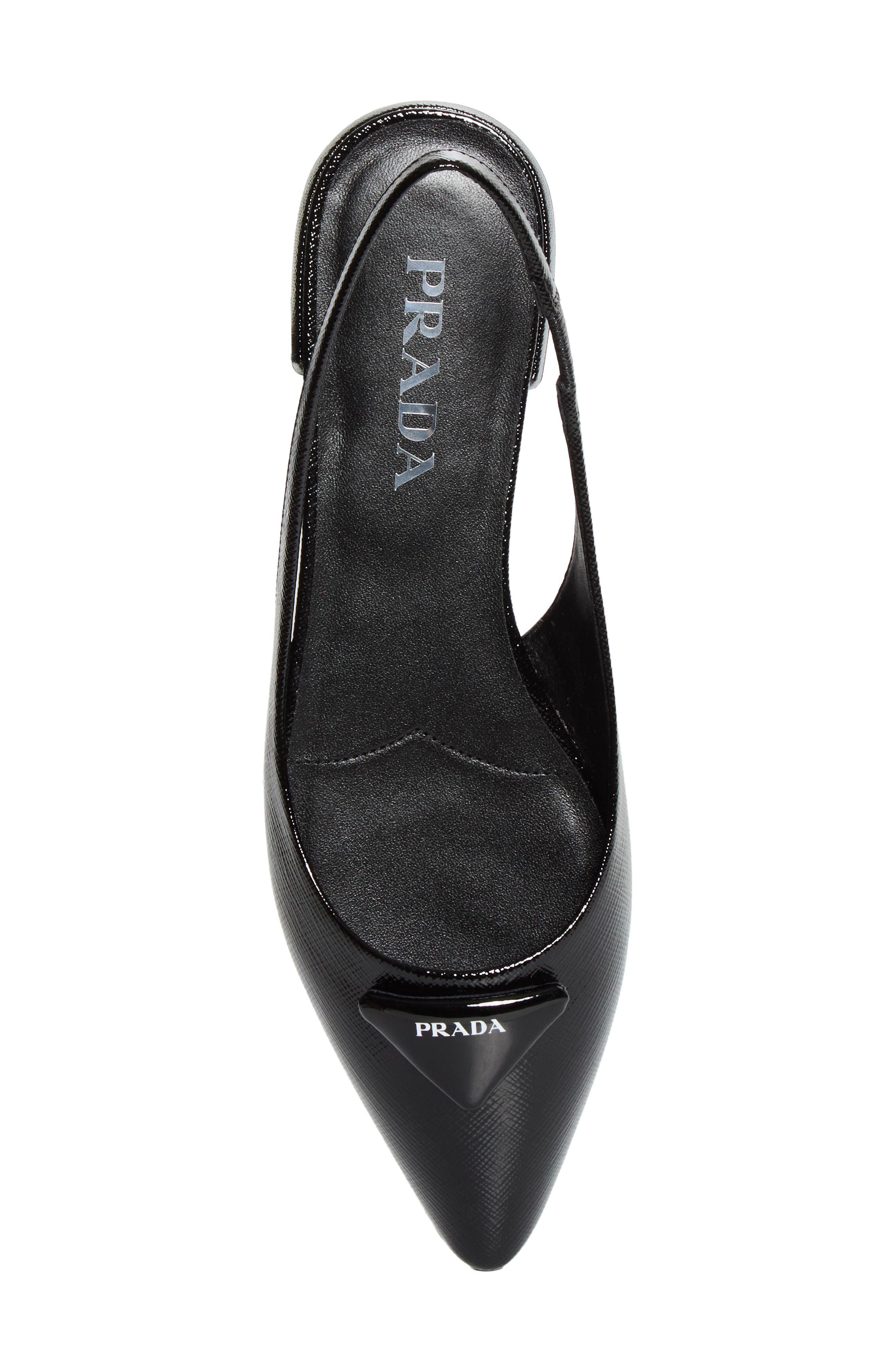 Puffy Logo Slingback Ballet Flat, Alternate, color, NERO