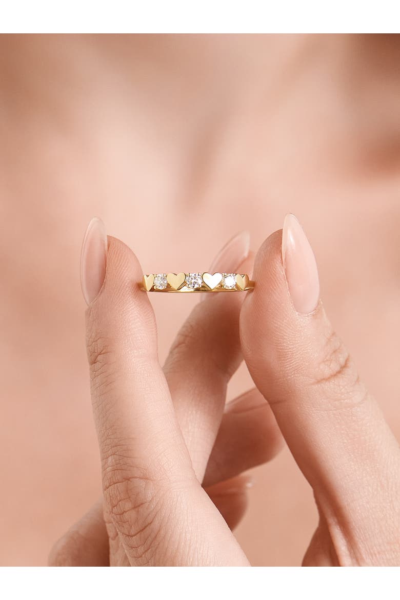 Heart Lab Grown Diamond Ring in 14K Gold, Alternate, color, Yellow Gold