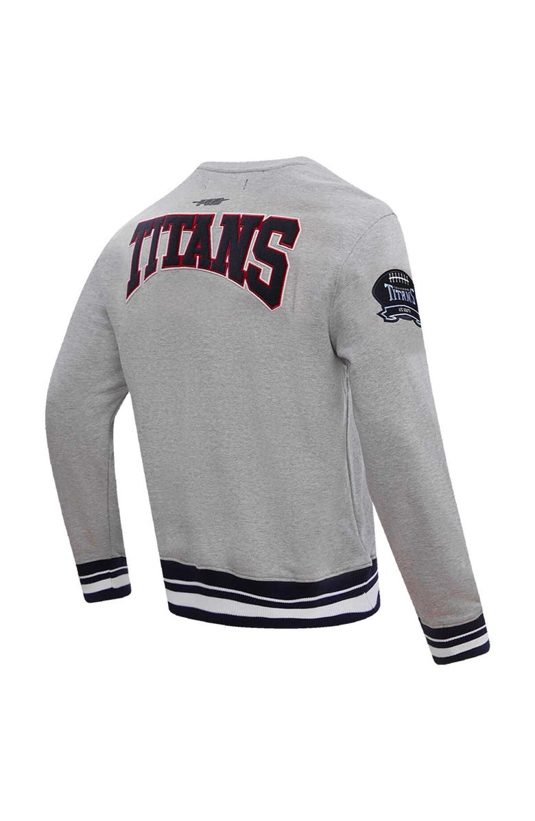 PRO STANDARD Men's Pro Standard Heather Gray Tennessee Titans Crest Emblem Pullover Sweatshirt, Alternate, color,