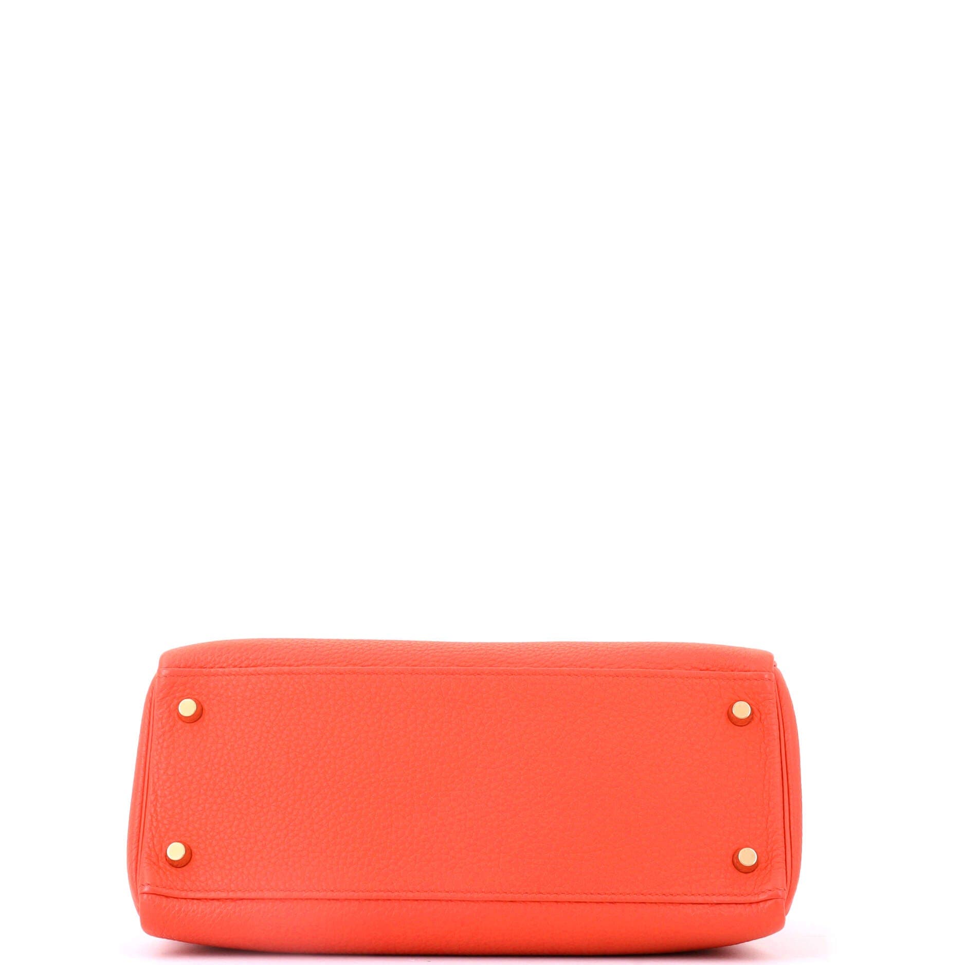 Pre-Owned Hermes Kelly Handbag Orange Togo with Gold Hardware 28, Alternate, color, Capucine