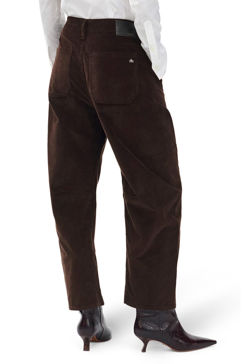 Charlie Super High Waist Crop Barrel Corduroy Jeans, Alternate, color, DBRWN