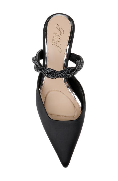 Jewel Badgley Mischka Women's Tiffani Evening Mules In Black Satin