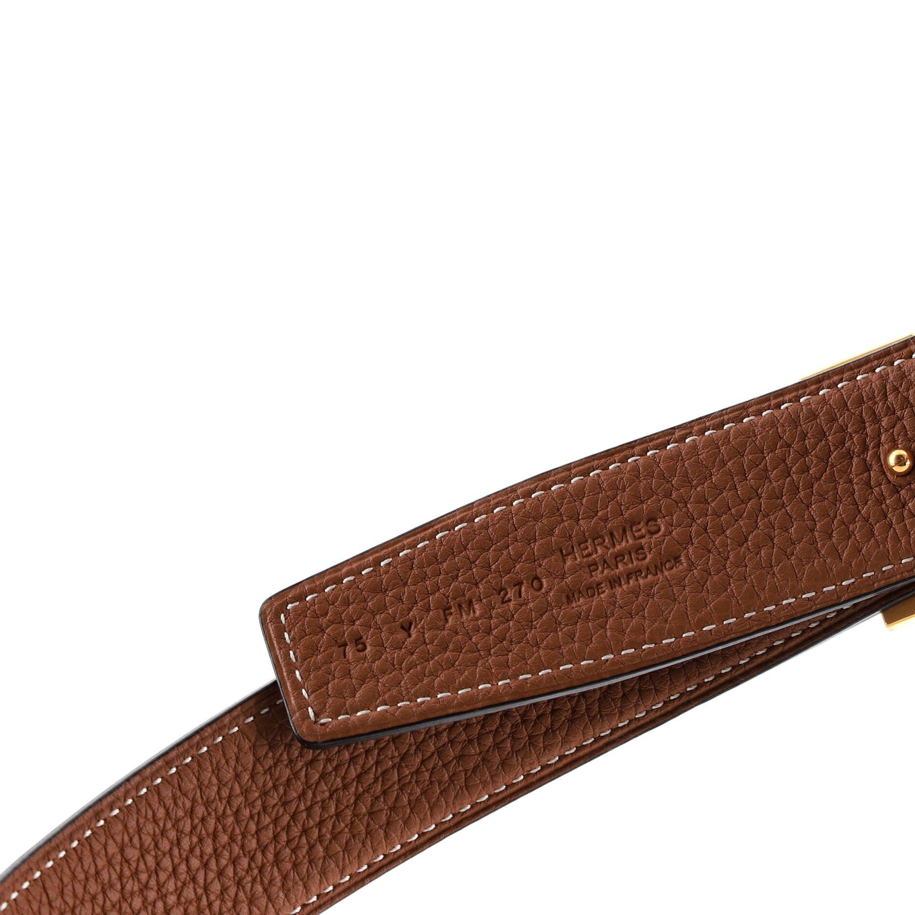 Pre-Owned Hermes Constance Reversible Belt Leather with Striped Hardware Medium, Alternate, color, Black