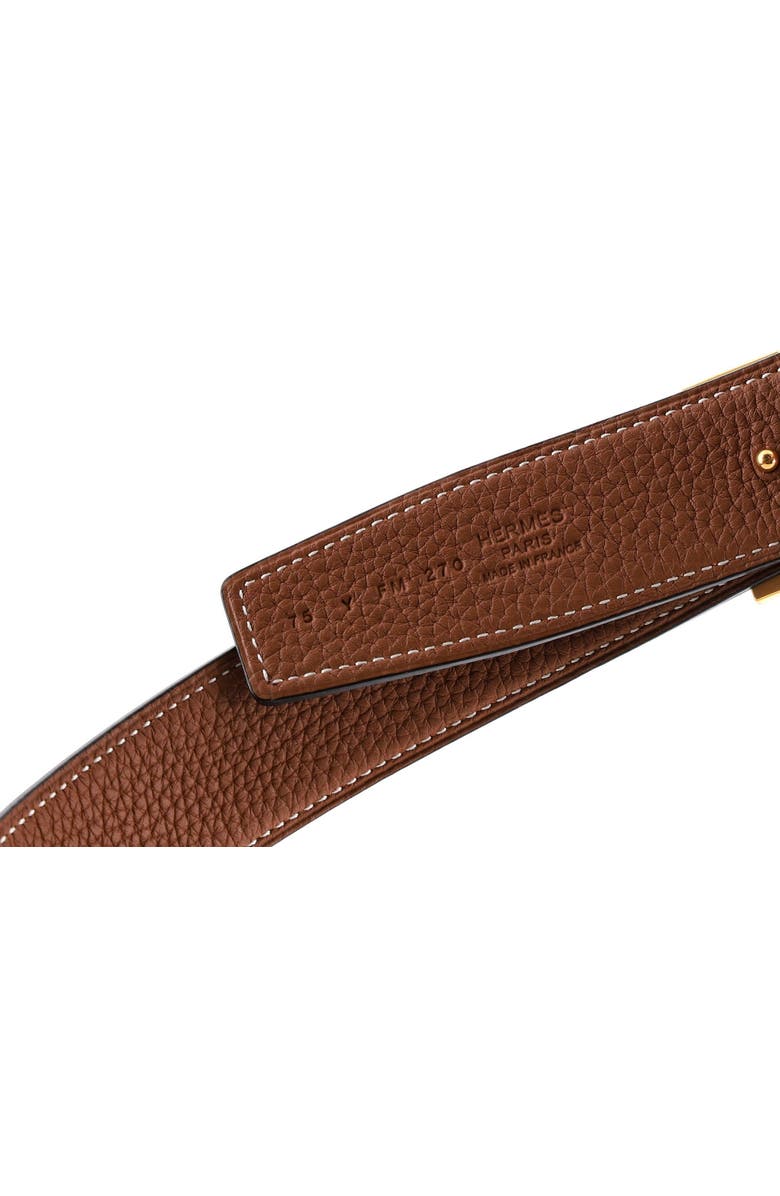 Pre-Owned Hermes Constance Reversible Belt Leather with Striped Hardware Medium, Alternate, color, Black