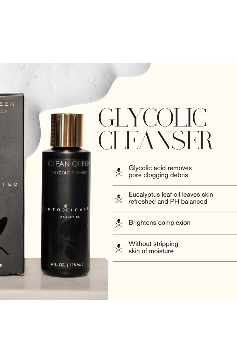 Intoxicated Cosmetics Clean Queen Glycolic Cleanser | 4oz/118mLe | Anti-Inflammatory | Peptides | Burdock Root | pH Balancing, Alternate, color, NO COLOR