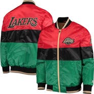 STARTER Men's Starter Red/Black/Green Los Angeles Lakers Black History Month NBA 75th Anniversary Full-Zip Jacket