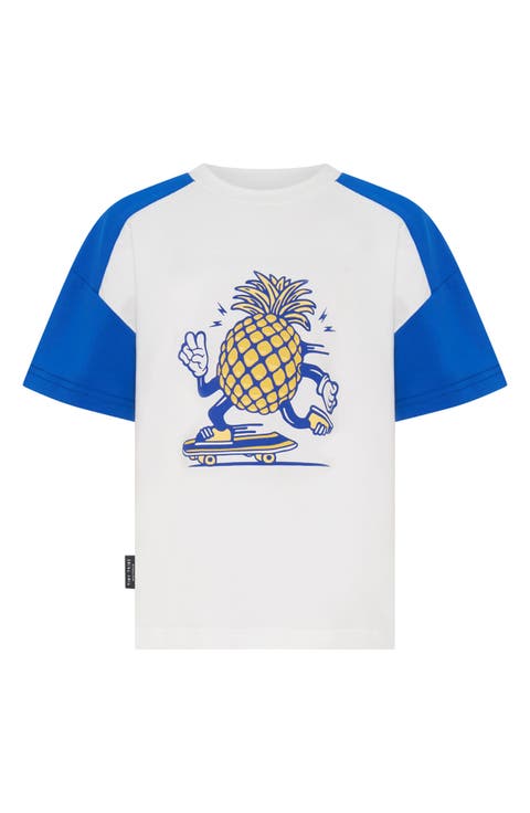 Sweet Pineapple On Skateboard - Fruit Kids T-Shirt