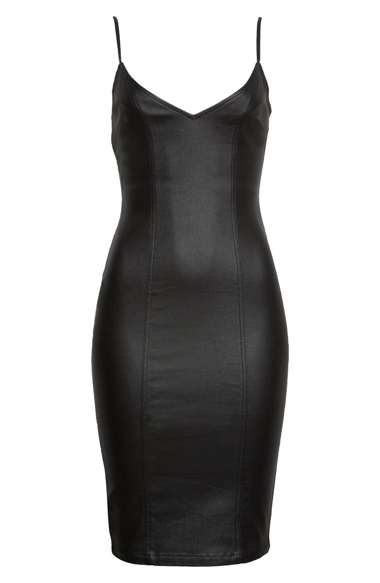 Retrofête Aiden Coated Denim Body-Con Dress, Alternate, color,