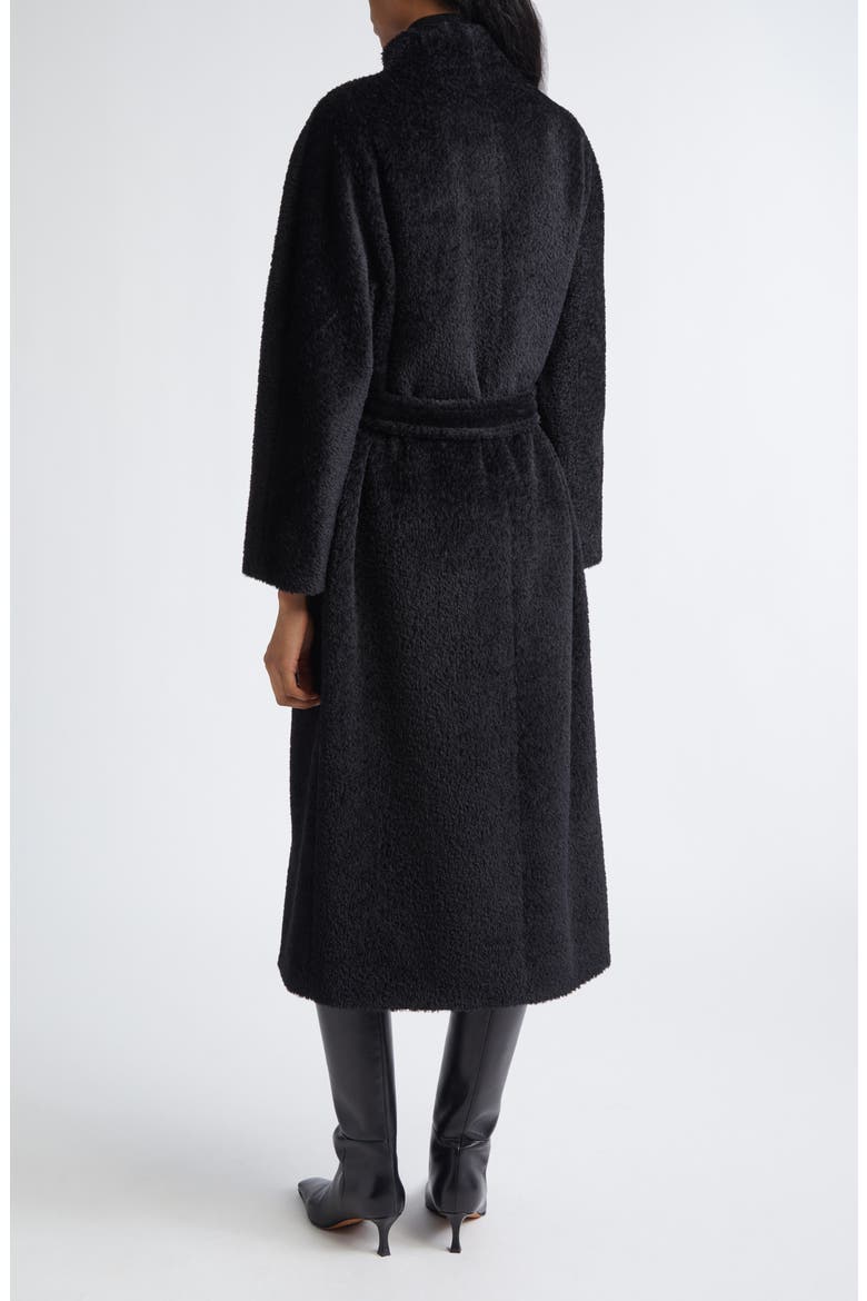 Ferito Alpaca & Virgin Wool Blend Coat, Alternate, color, BLACK