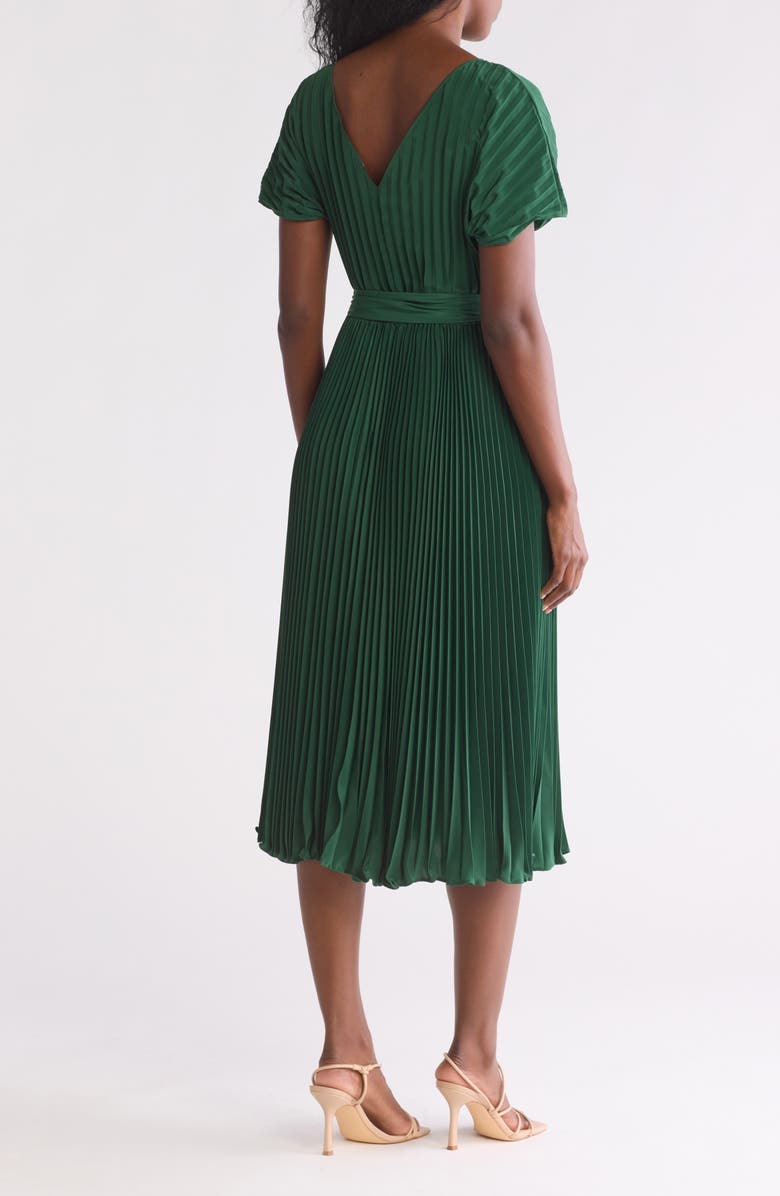 Marina Short Sleeve Pleated Midi Dress, Alternate, color, 