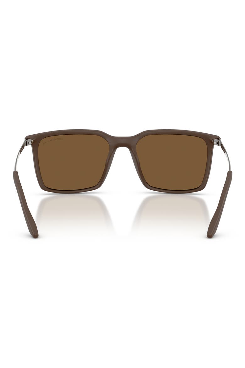 55mm Square Sunglasses, Alternate, color, MATTE BROWN / BROWN