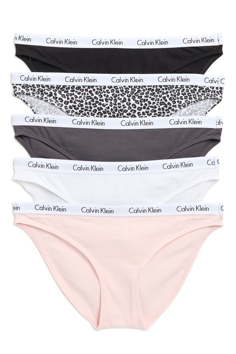 Logo Bikini - Pack of 5, Main, color, BLACK/ GREY/ WHITE/ LIGHT PINK