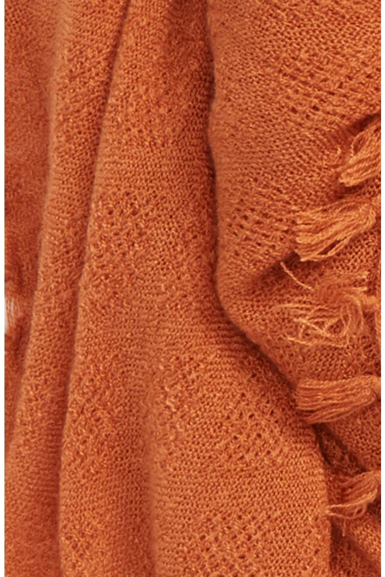 Solid Fringed Scarf, Alternate, color, RUST LEAF