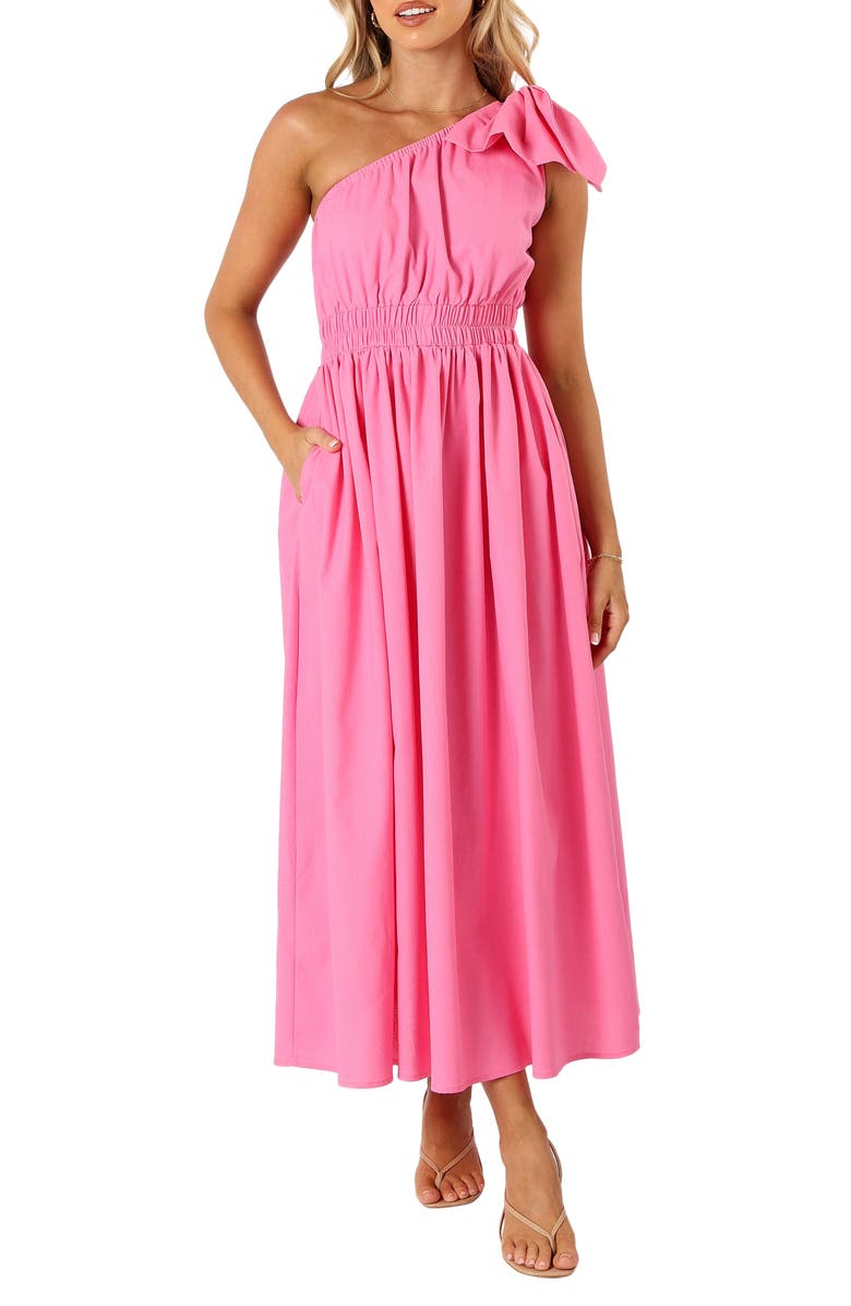 Petal & Pup Kailey One-Shoulder Dress, Main, color, Hot Pink