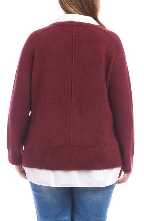 Karen Kane Mixed Media Layered Sweater In Multi