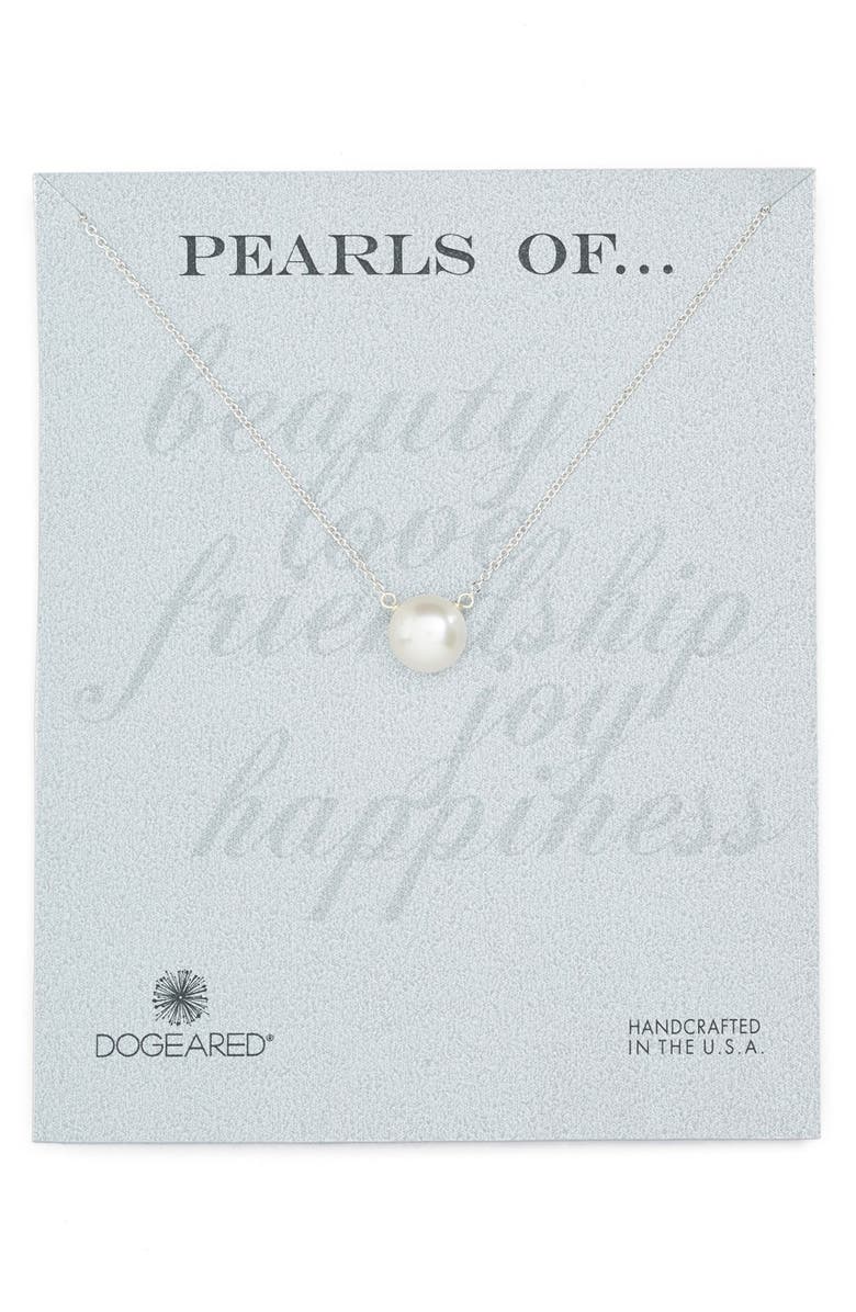 Dogeared Freshwater Pearl Pendant Necklace, Main, color,