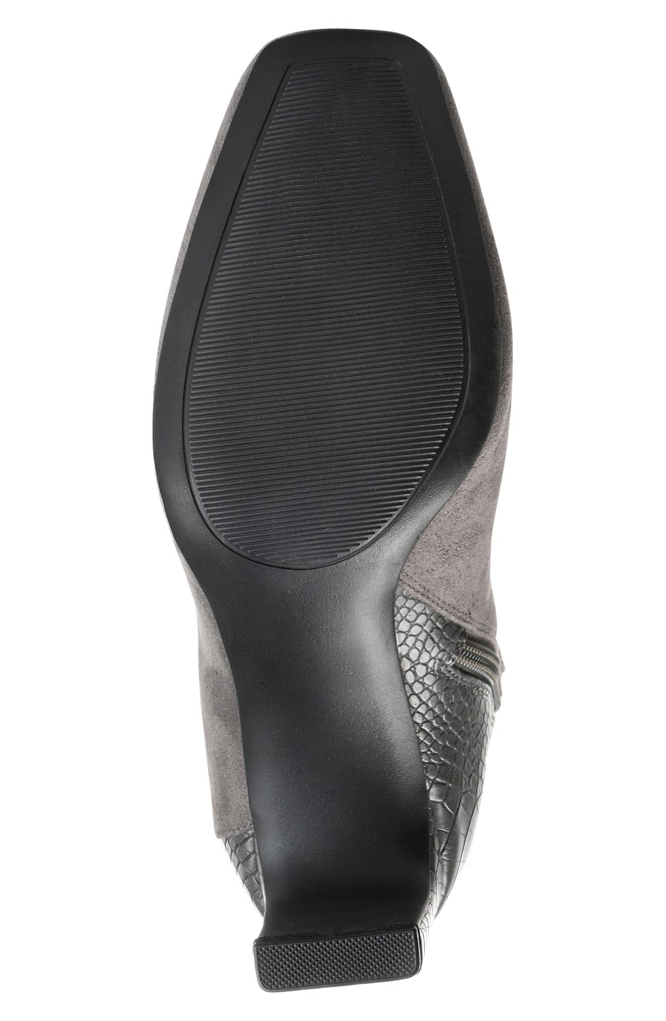 Journee Collection Elisabeth Croc Embossed Tall Boot, Alternate, color, Grey