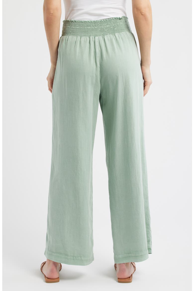 Smock Waist Wide Leg Pants, Alternate, color, OASIS GREEN