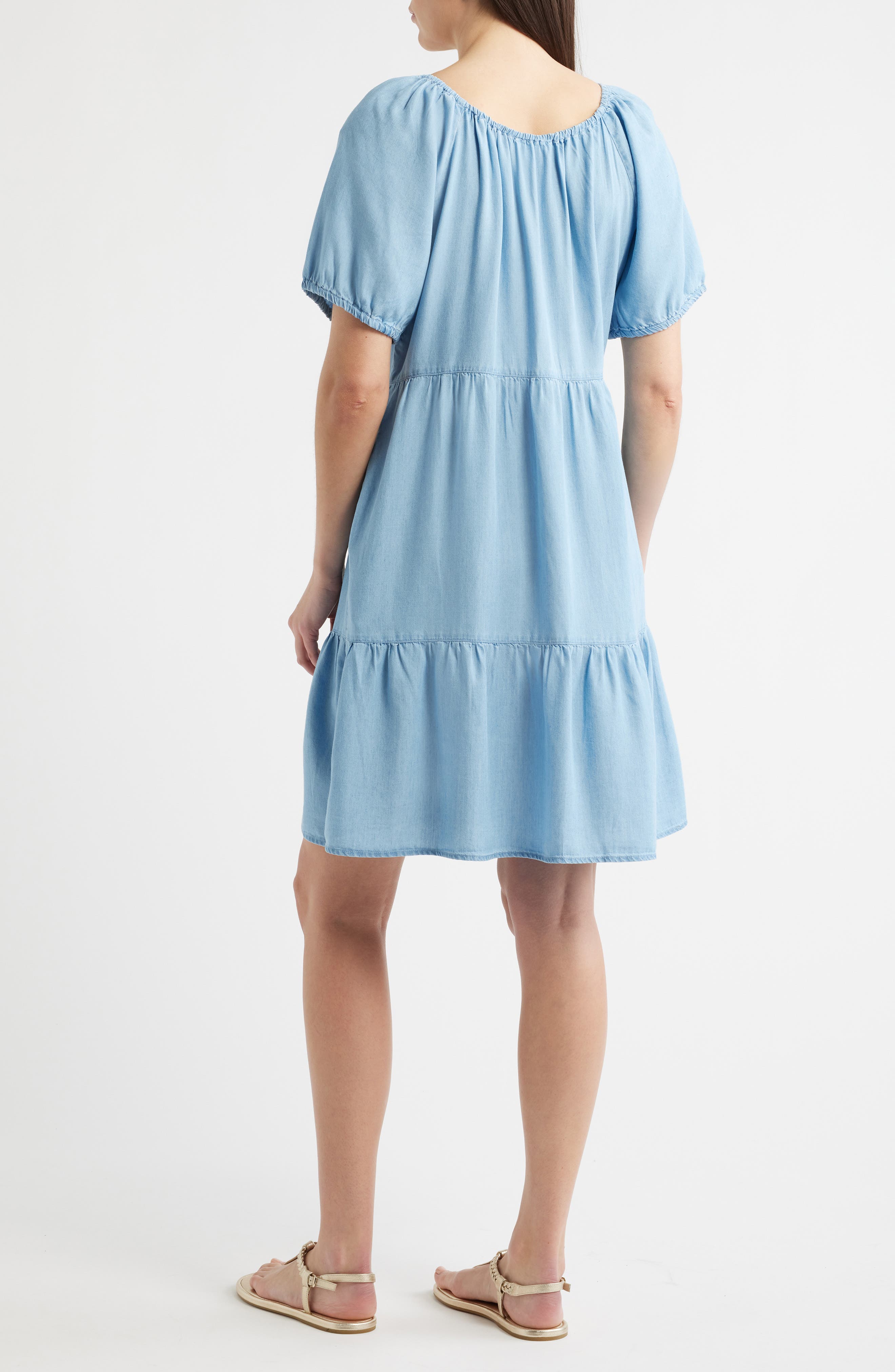 Amber Denim Tiered Dress - image 2