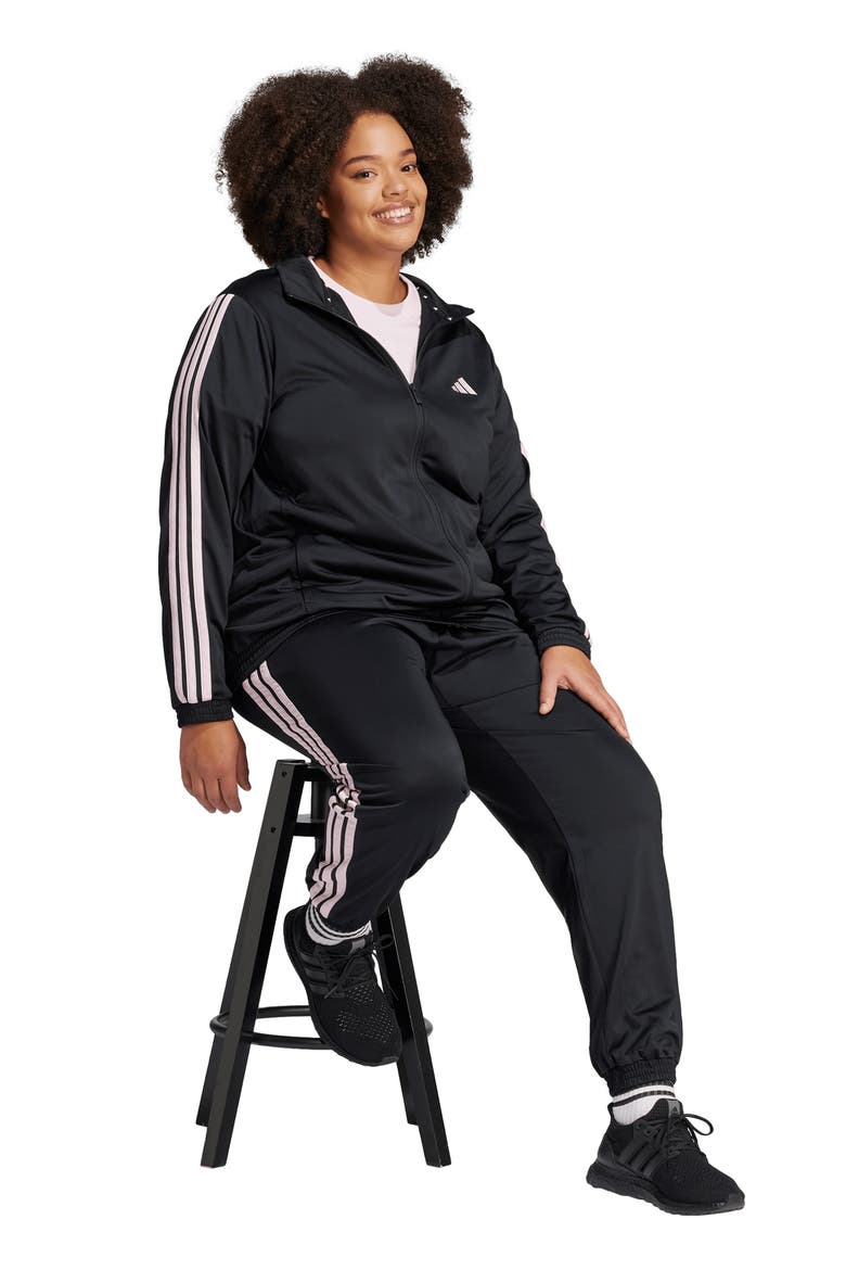 Essentials 3-Stripes Track Jacket, Alternate, color, BLACK/ CLEAR PINK