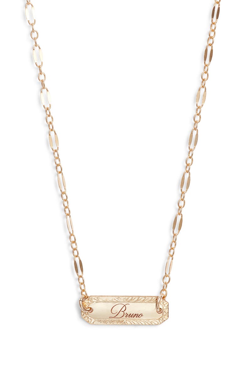 Set & Stones Cora Personalized Pendant Necklace, Main, color, Gold