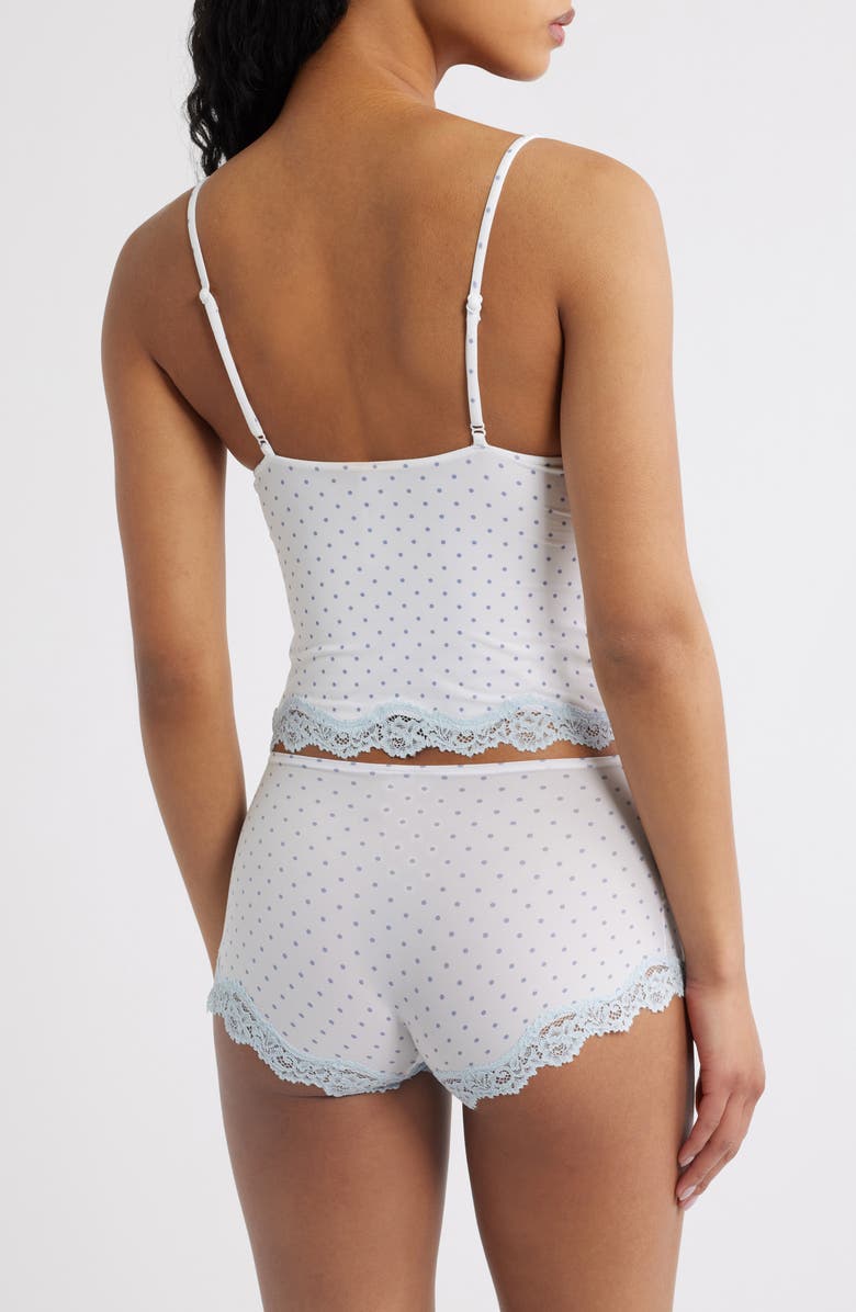 SKIMS Fits Everybody Lace Cami & Boyshorts Set, Alternate, color, Slate Pin Dot Print