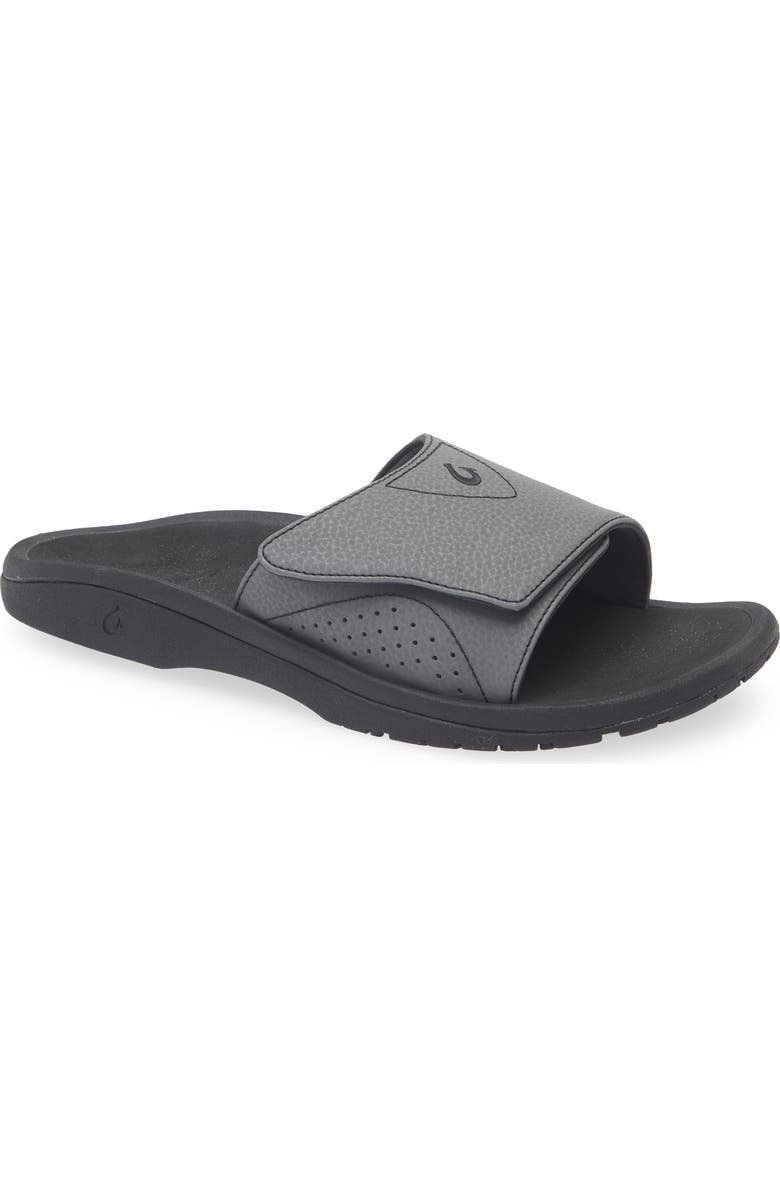 OluKai Nalu Slide Sandal, Main, color, Rock / Black