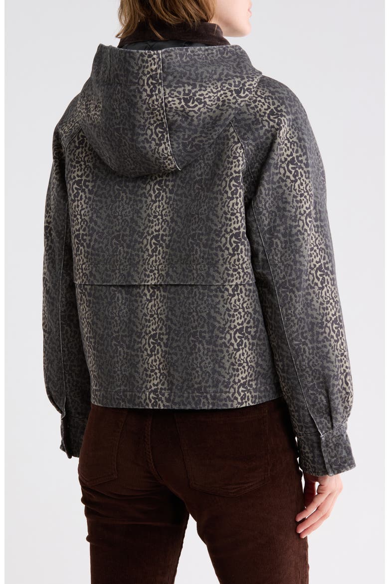 Hooded Cropped Barn Jacket, Alternate, color, ARMY LEOPARD
