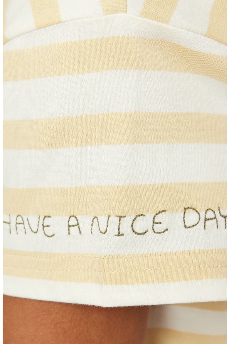 Boxy Yarn Dye Stripe T-Shirt, Alternate, color, YELLOW STRIPE/SUGAR SWIZZLE