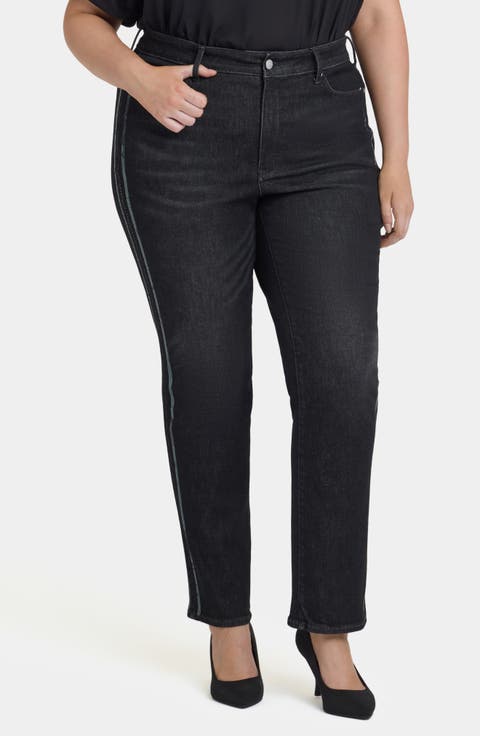 Marilyn Sequin Side Stripe Straight Leg (French Nightfall) (Plus)