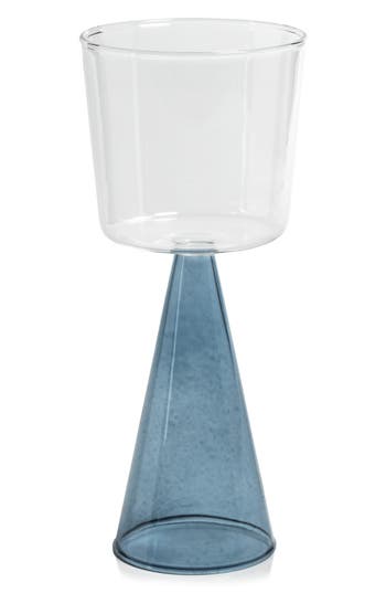 Zodax Viterbo Set Of 4 White Wine Glasses In Blue