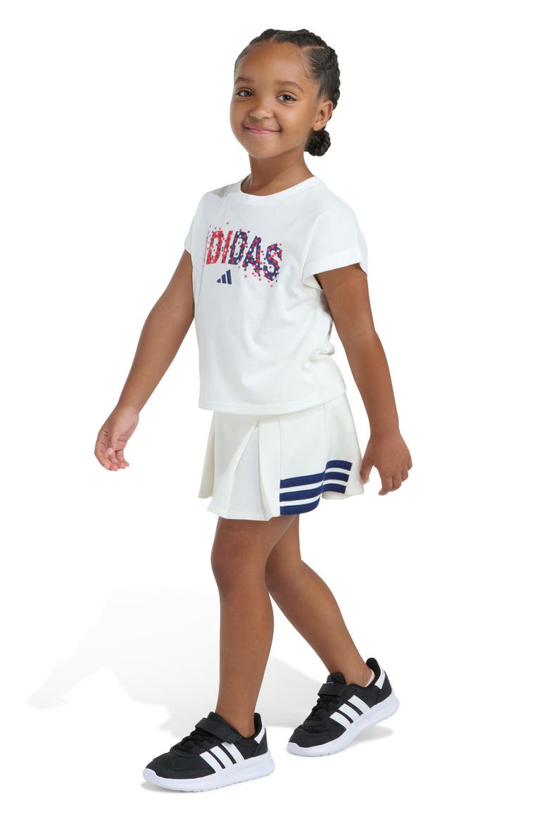 Logo Graphic T-Shirt & Skirt Set, Alternate, color, OFF WHITE
