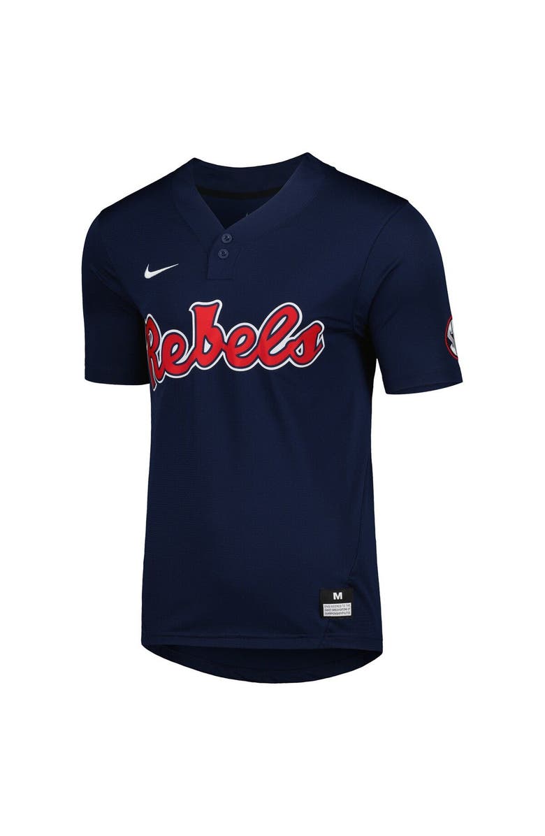 Nike Men's Nike Navy Ole Miss Rebels 2-Button Replica Baseball Jersey, Alternate, color, Navy