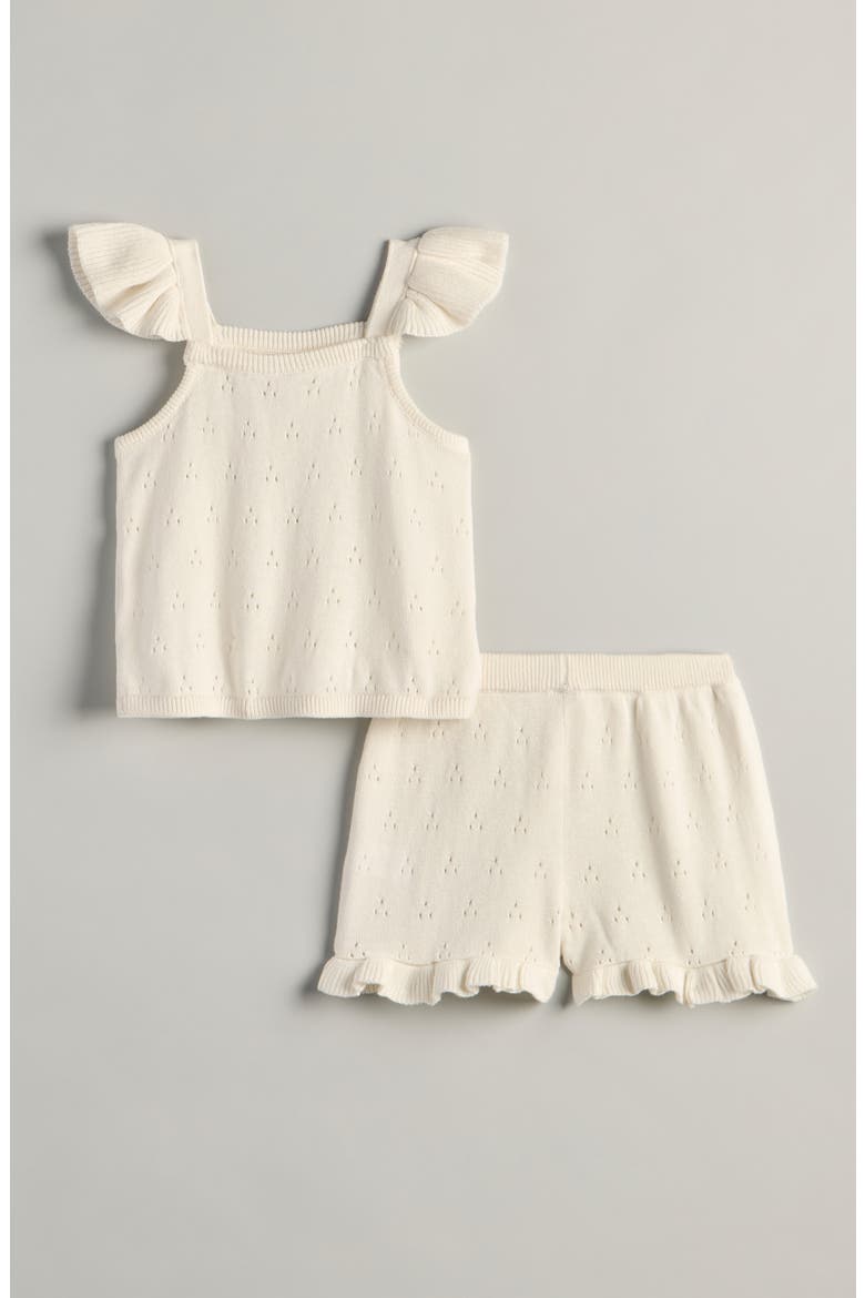 Cap Sleeve Sweater & Shorts Set, Alternate, color, IVORY EGRET