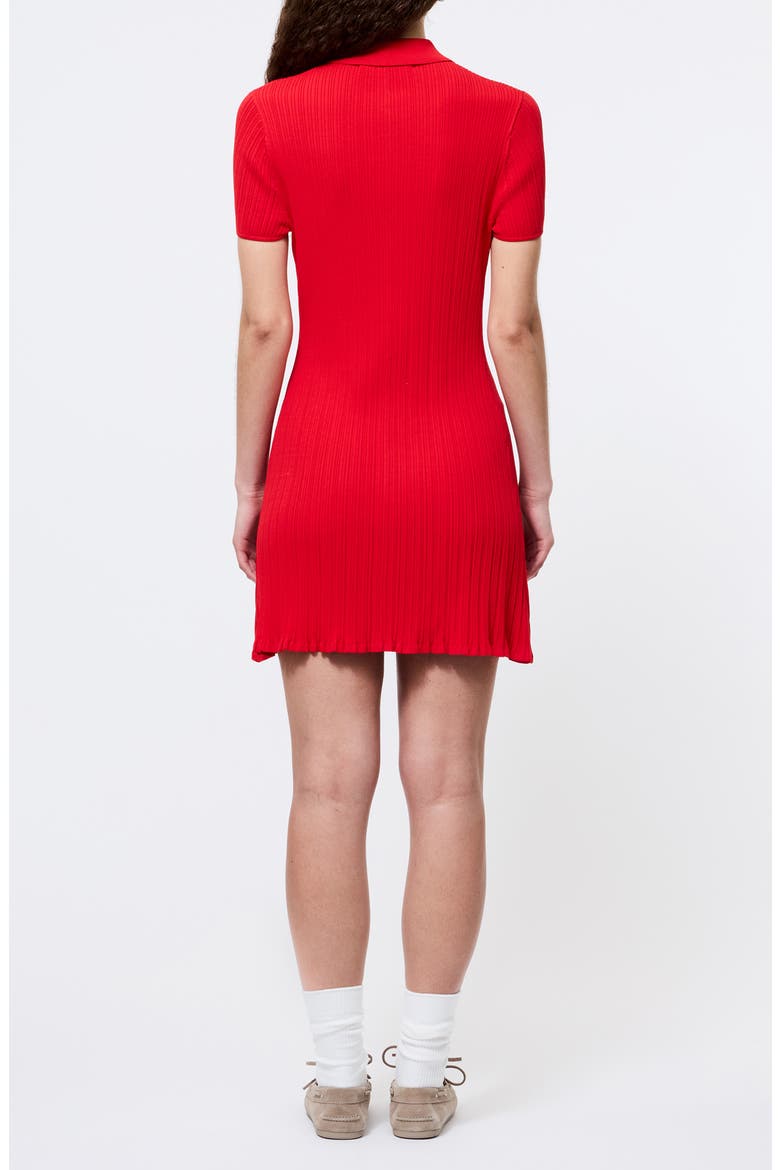 Crinkle Knit Polo Minidress, Alternate, color, 60-MARS RED