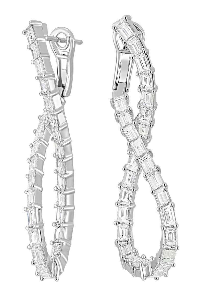 Gatsby Diamond Baguette Twisted Statement Earrings (Online Trunk Show), Main, color, 18K WHITE GOLD/ DIAMOND