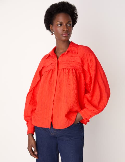 Textured Frill Detail Blouse