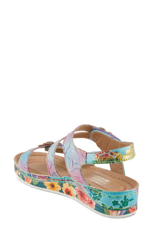 L'artiste By Spring Step Calista Floral Embellished Ankle Strap Sandal In Multi