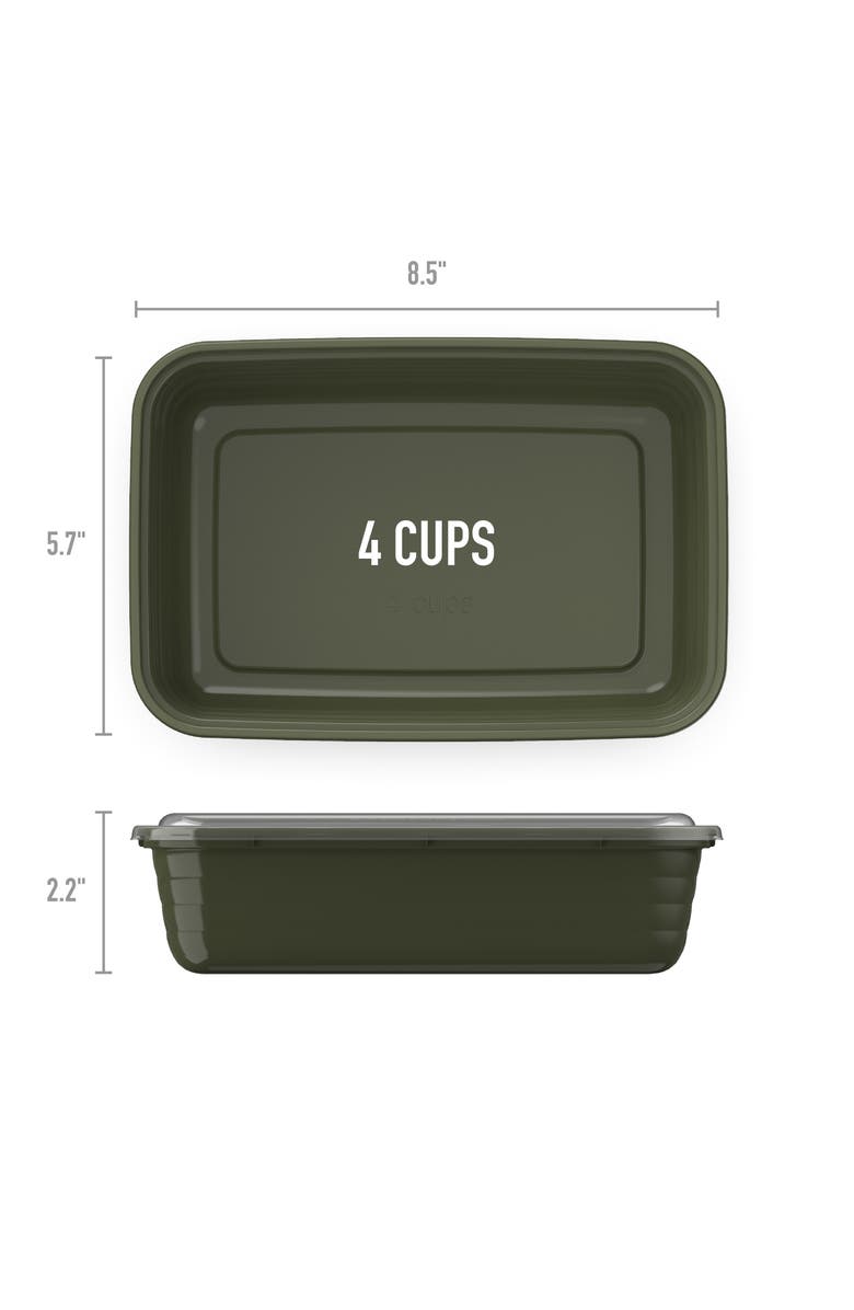 BENTGO Prep 1-Compartment Meal Prep Containers - Khaki Green, Alternate, color, Khaki Green