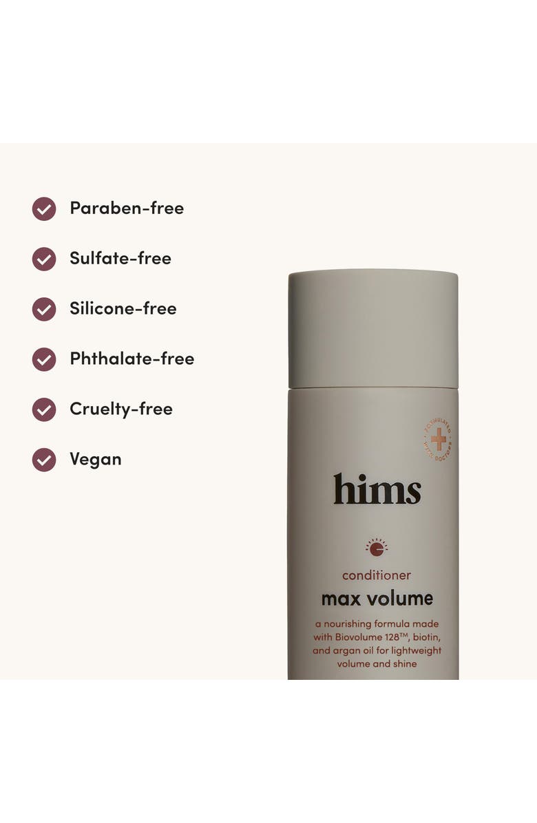 HIMS & HERS Max Volume Conditioner Moisturizing, Shine-Enhancing, Citrus Spice Formula, Alternate, color, Beige
