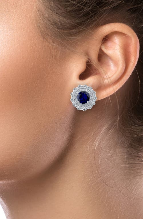 Cz By Kenneth Jay Lane Halo Stud Earrings In Metallic